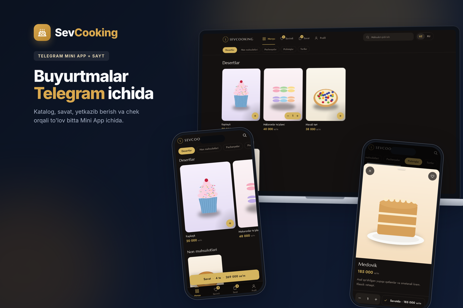SevCooking — Bakery uchun Telegram buyurtma tizimi